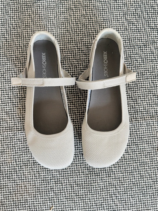 Xero Shoes Shoes - Xero Shoes, Cassie Knit Minimalist Mary Jane in Silver/Cream